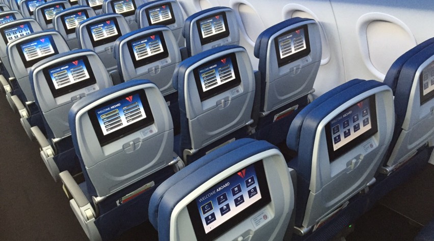 Delta A320 cabine economy