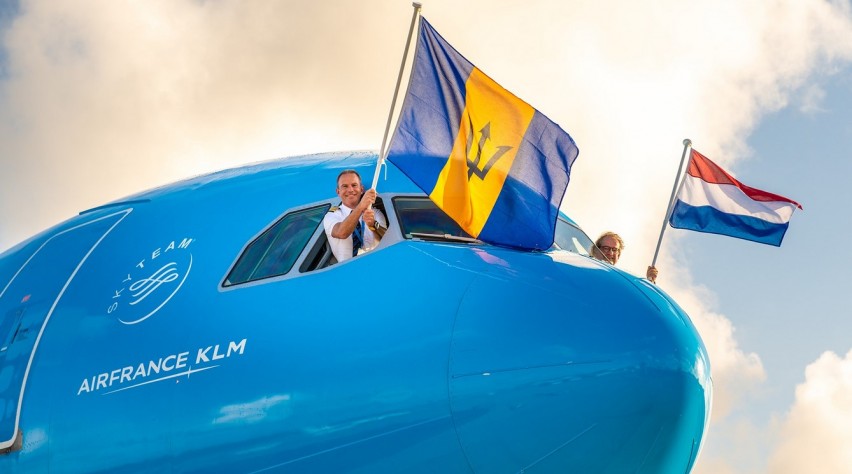 KLM eerste vlucht Barbados Trinidad