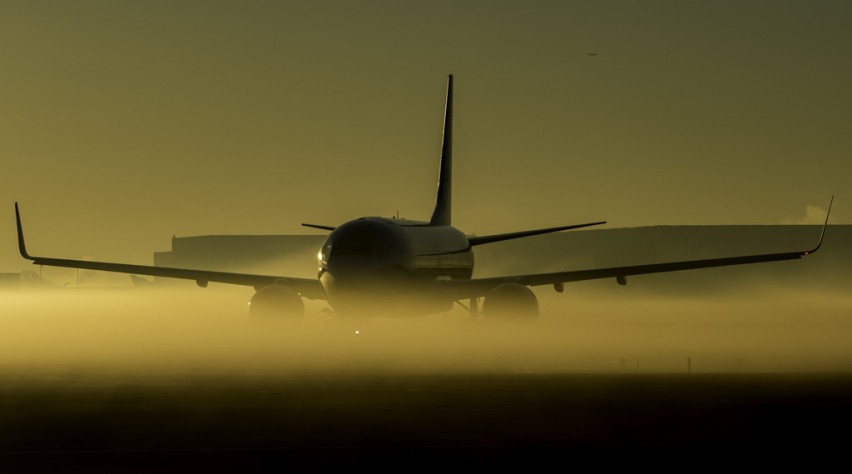 Schiphol in de mist