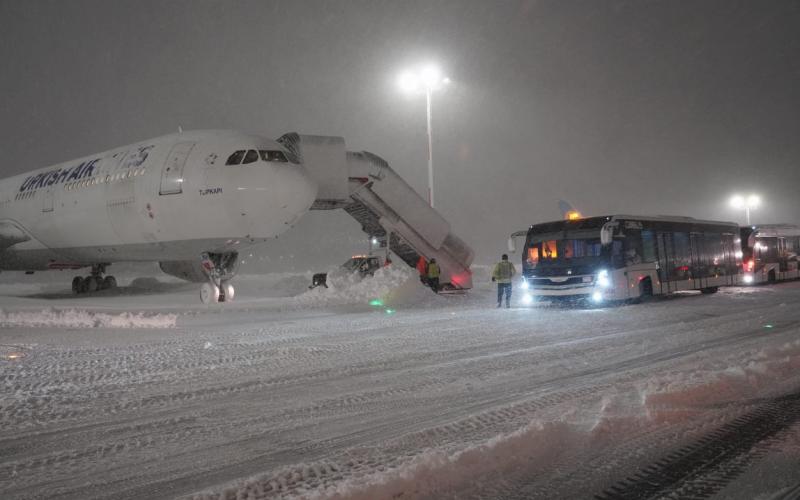 Istanbul Airport Sneeuw