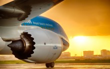 KLM 787 zonsondergang