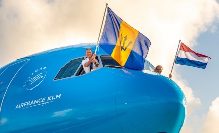KLM eerste vlucht Barbados Trinidad