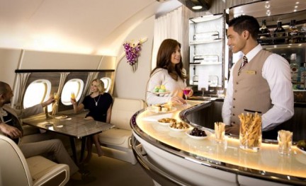 Emirates A380 bar